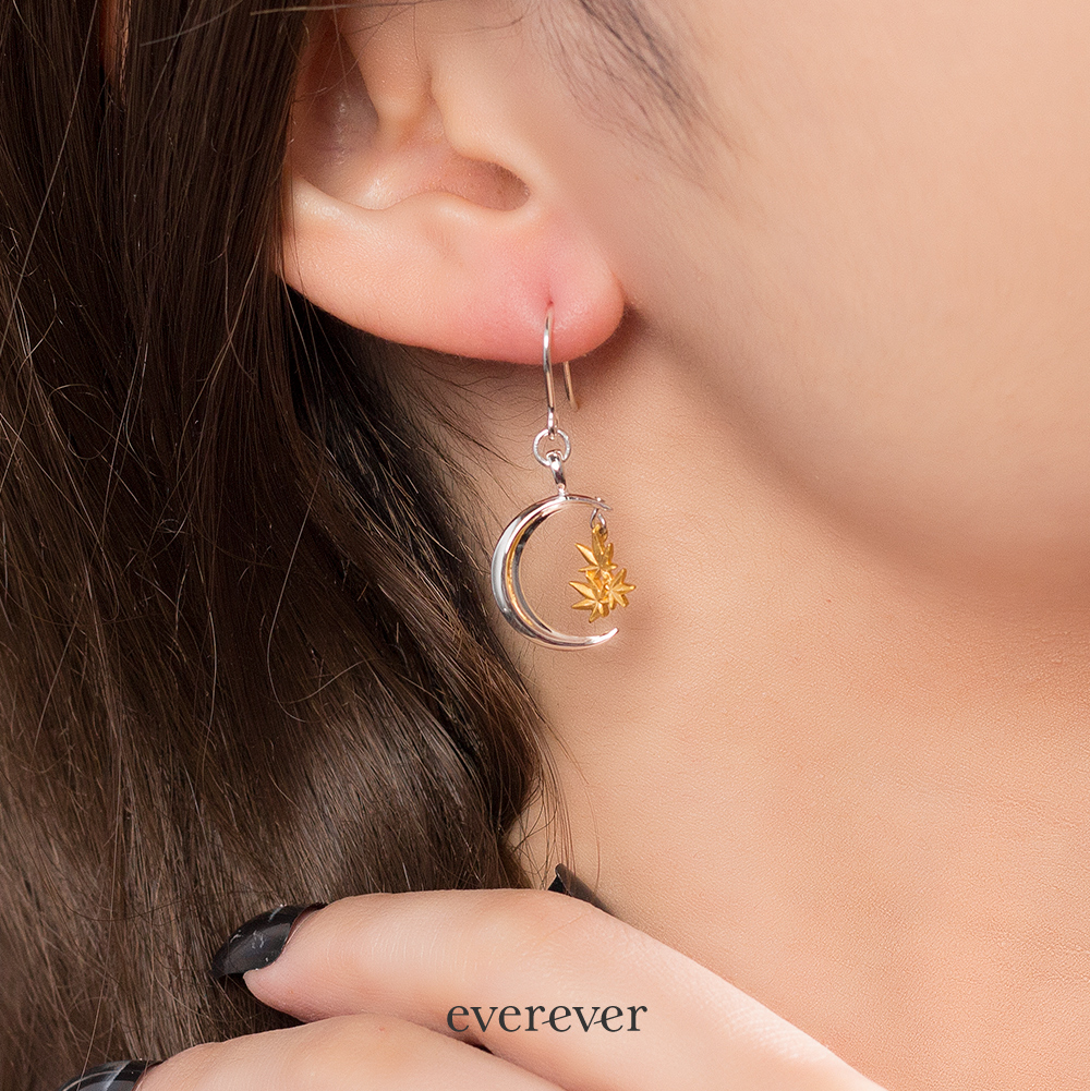 三日月と紅葉ピアス（黄金色） | everever